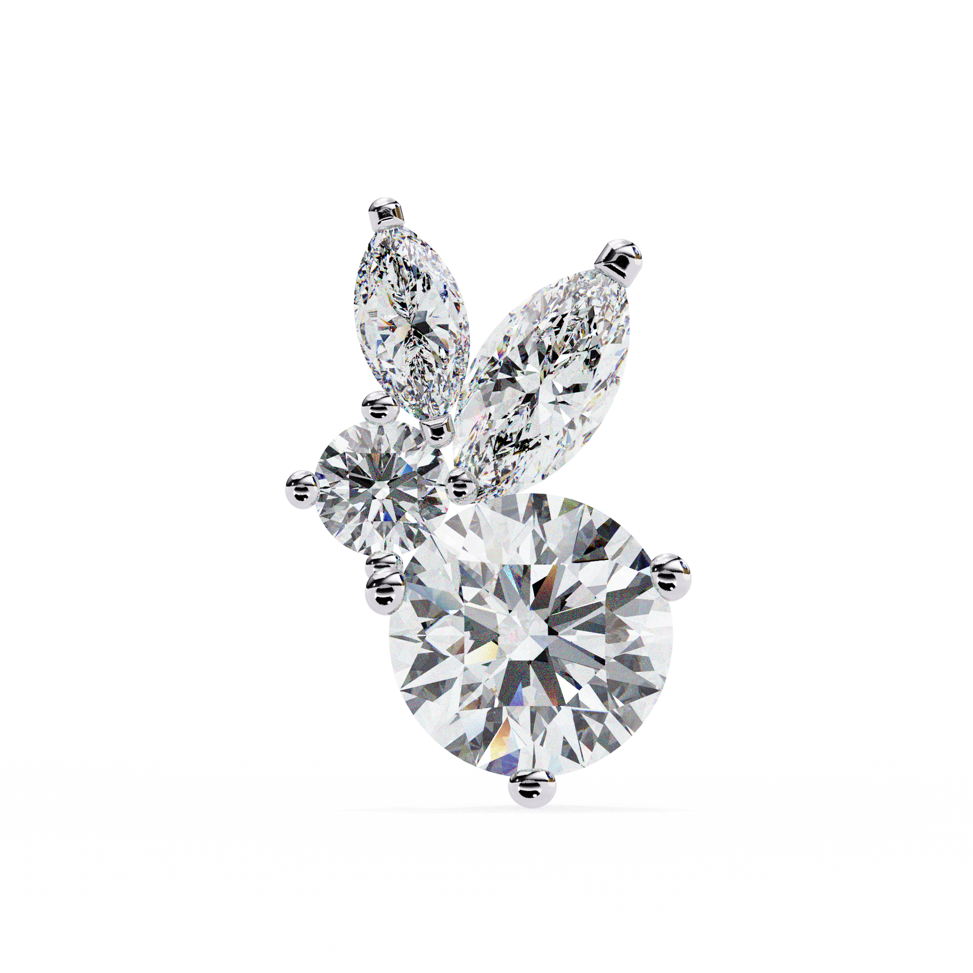 1.50 CT Round & Marquise Cut Diamond Earring - Ulight Jewels