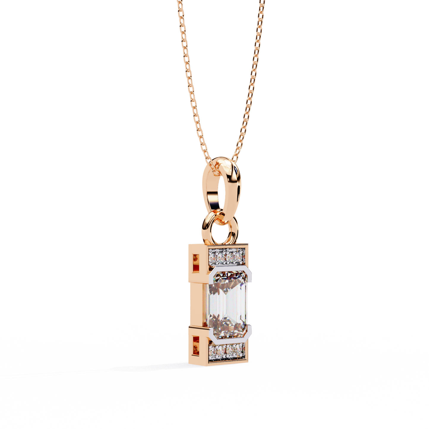 1.00  CT Emerald Cut Diamond Pendant