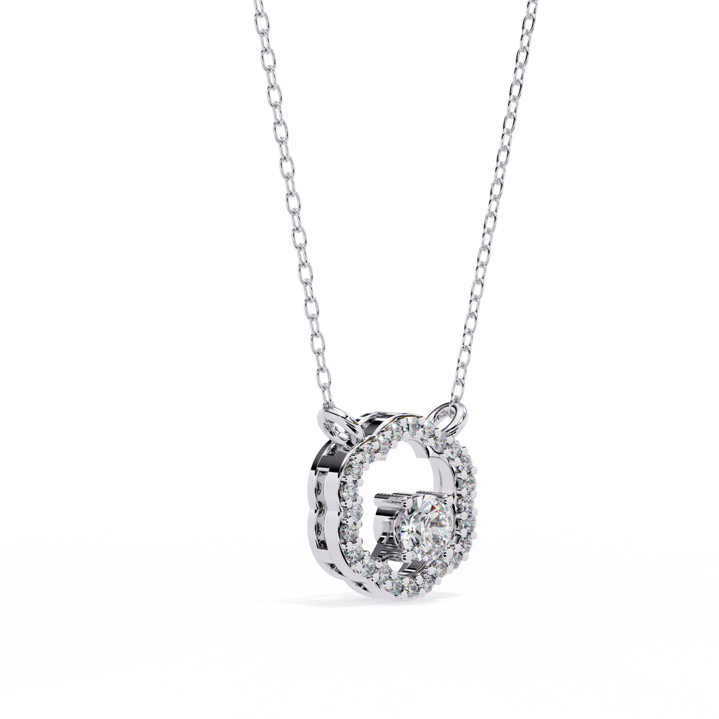 0.35 CT Round Cut Diamond Pendant