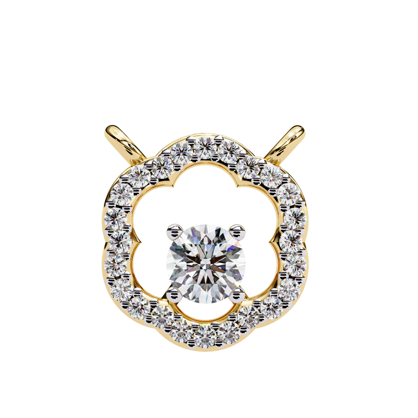 0.35 CT Round Cut Diamond Pendant