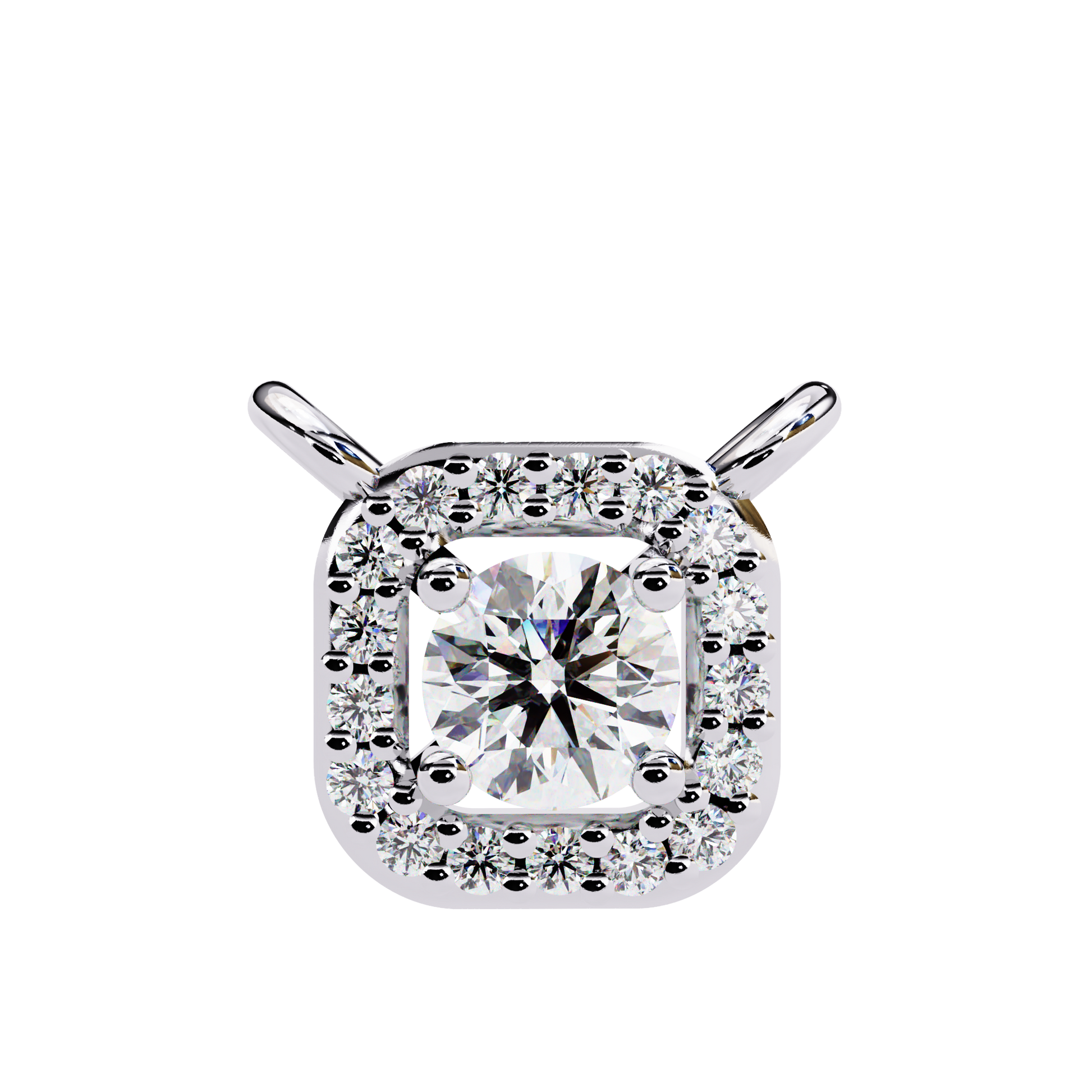 0.33 CT Round Cut Diamond Square Pendant - Ulight Jewels