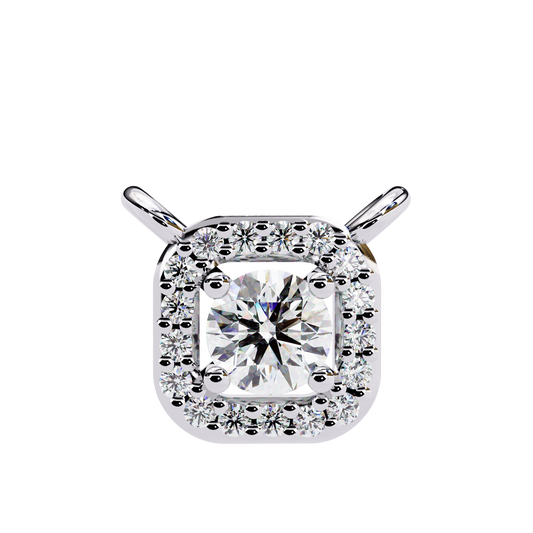 0.33 CT Round Cut Diamond Square Pendant - Ulight Jewels