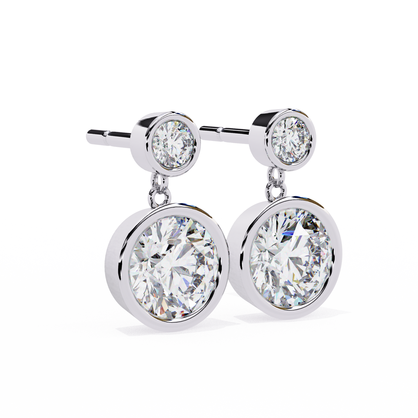 1.85 CT Round Cut Diamond Earrings