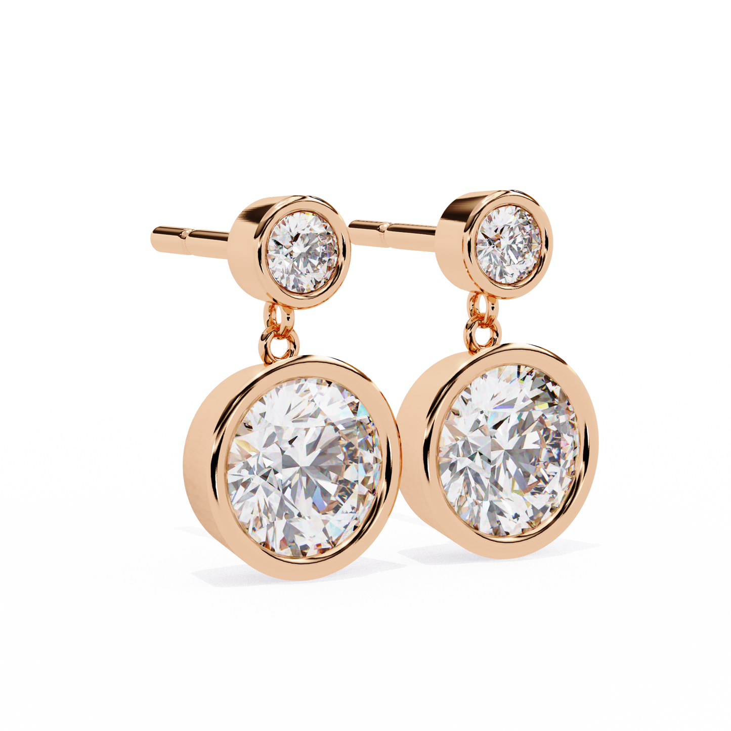 1.85 CT Round Cut Diamond Earrings