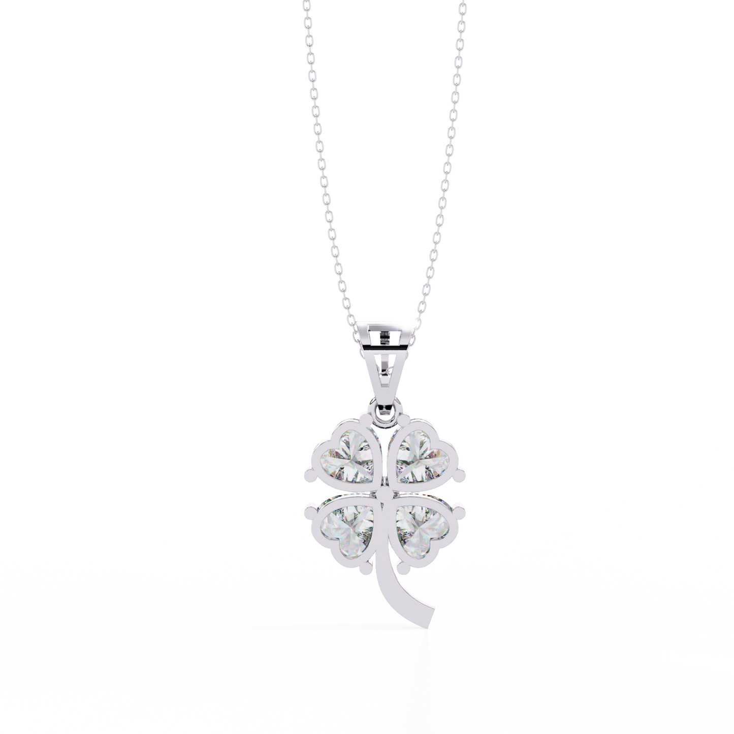 0.70  CT Heart Cut Diamond Flower Pendant