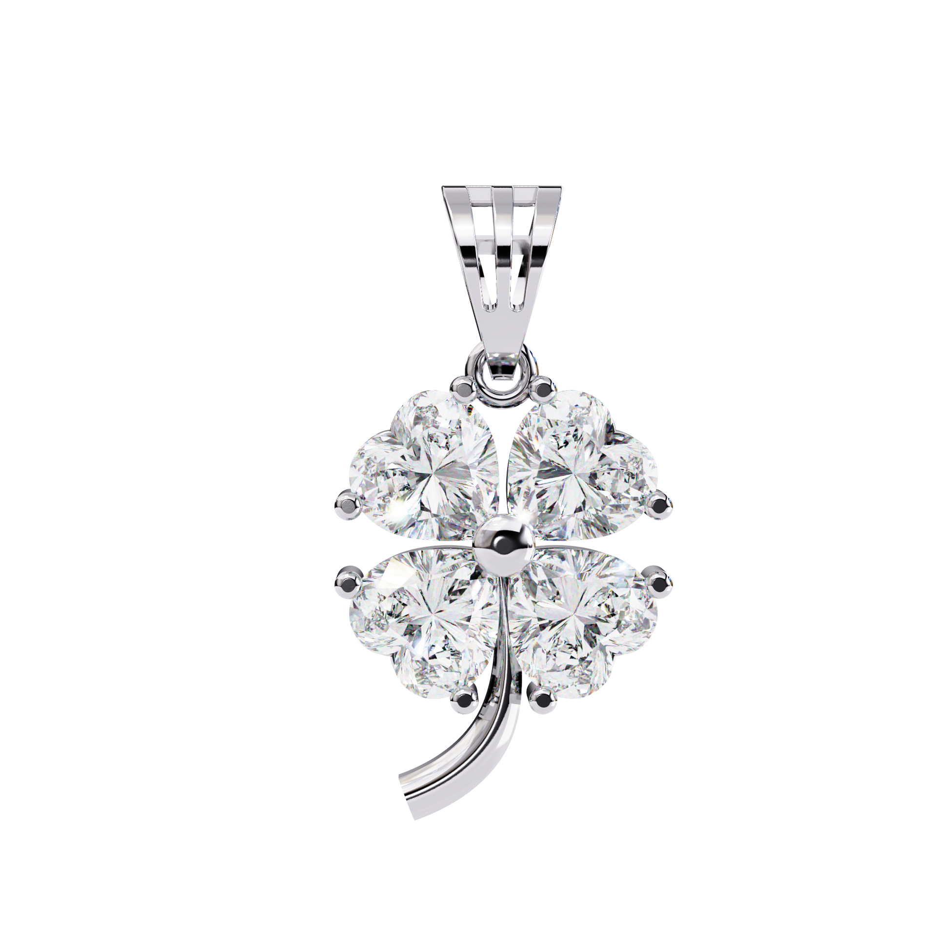 0.70  CT Heart Cut Diamond Flower Pendant - Ulight Jewels