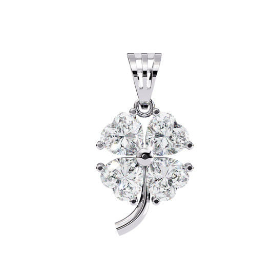 0.70  CT Heart Cut Diamond Flower Pendant - Ulight Jewels