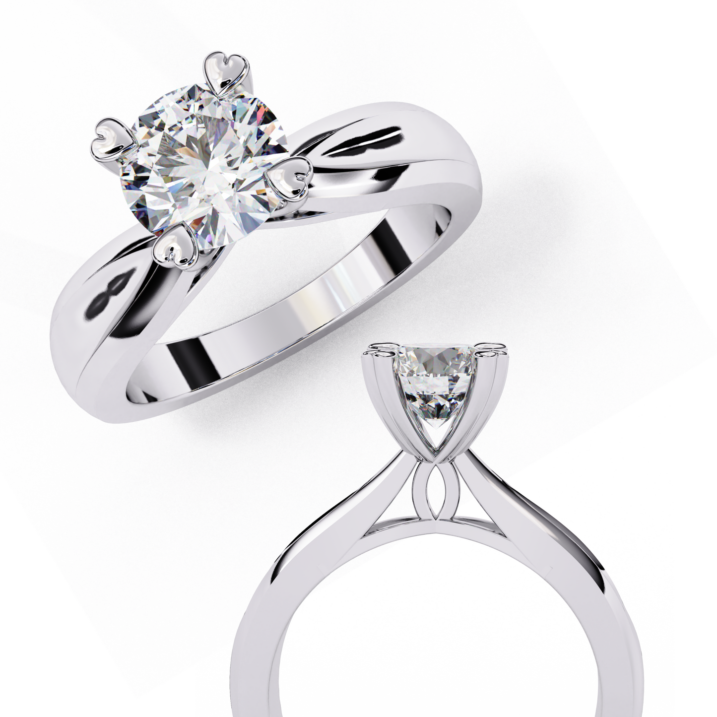 1.30 CT Round Cut Diamond Engagement Ring