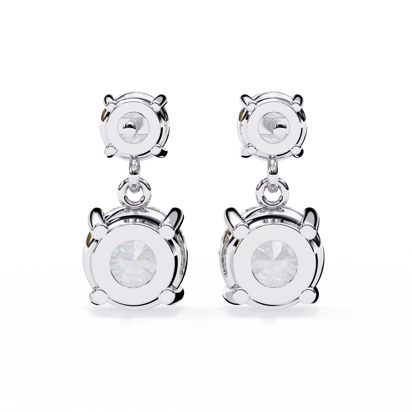 3.50 CT  Round  Cut Diamond Solitaire Earrings