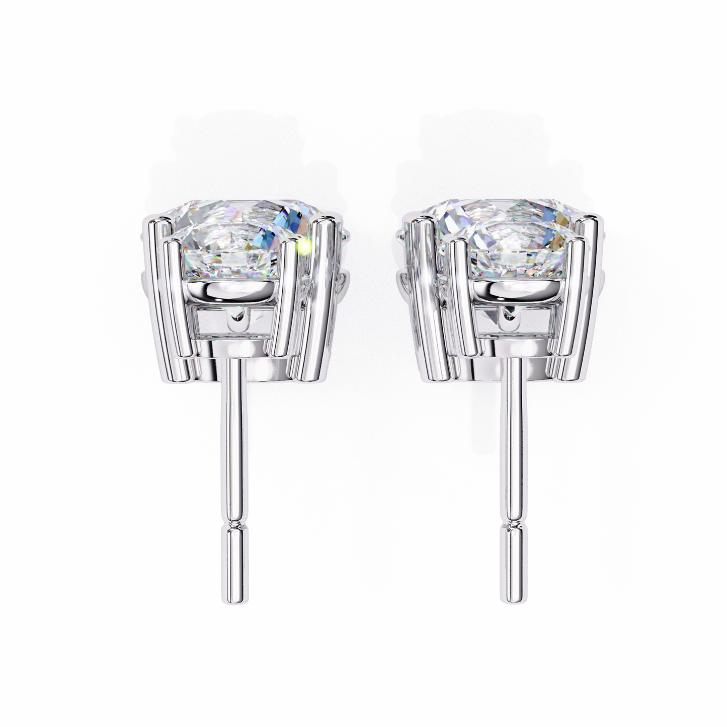 3.50 CT  Round  Cut Diamond Solitaire Earrings