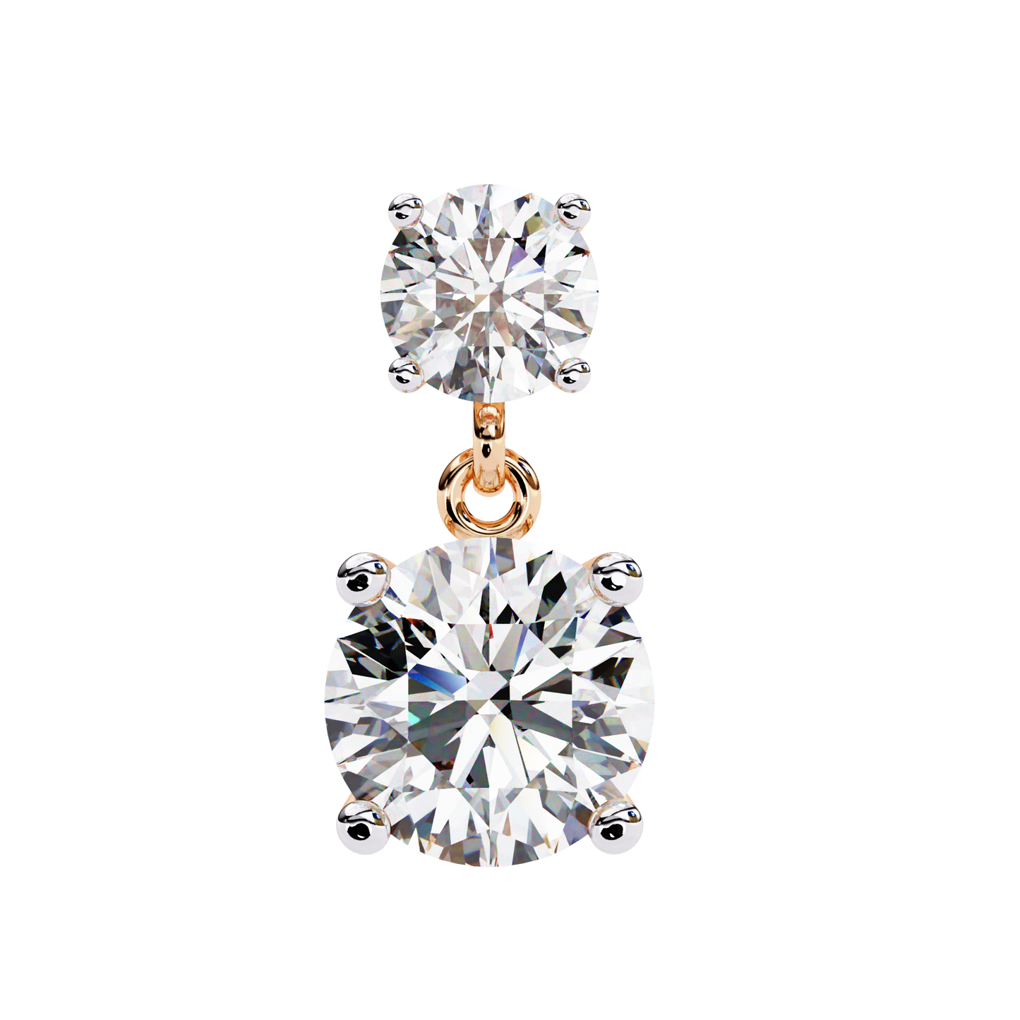 3.50 CT  Round  Cut Diamond Solitaire Earrings