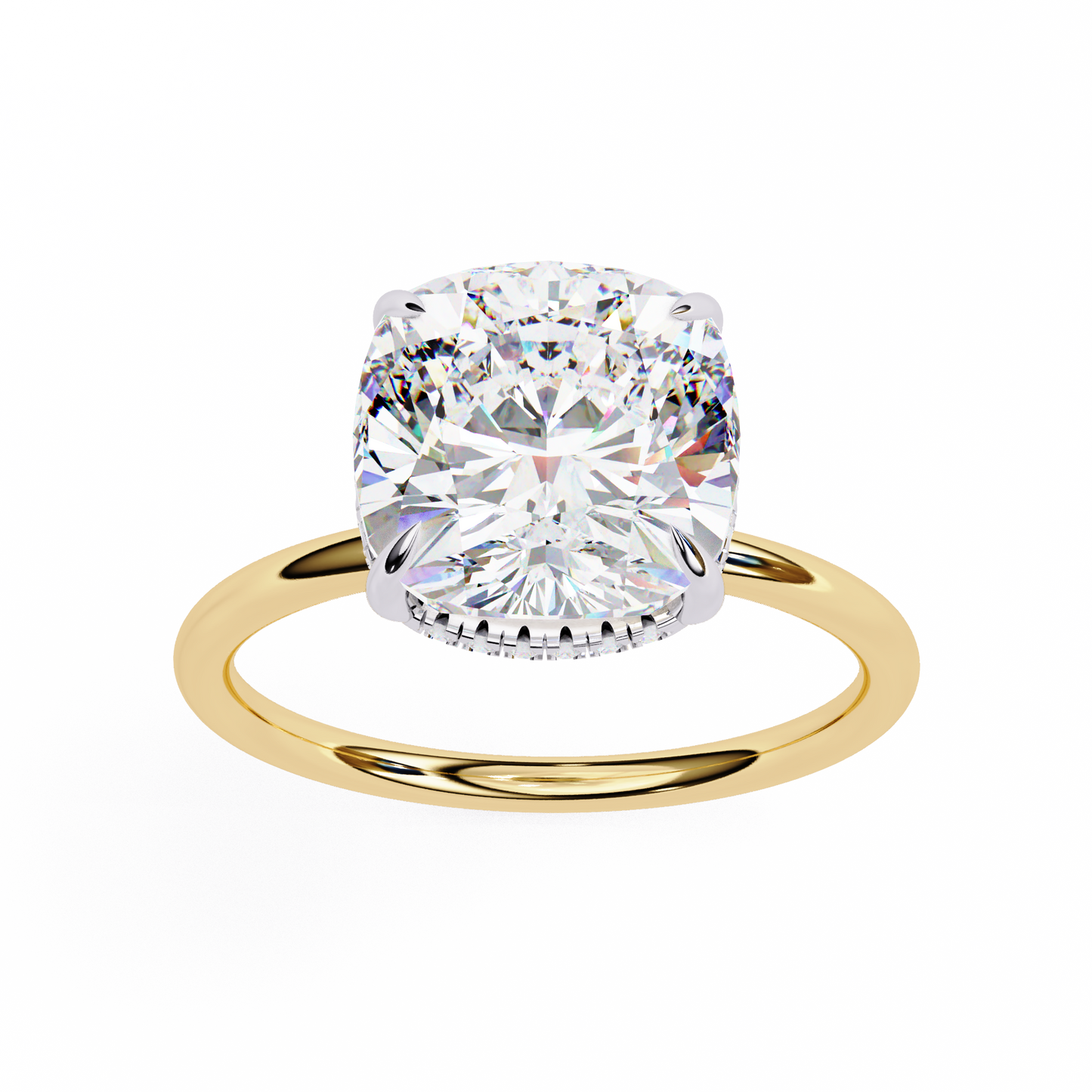 3.50 CT  Cushion Cut Diamond Engagement Ring