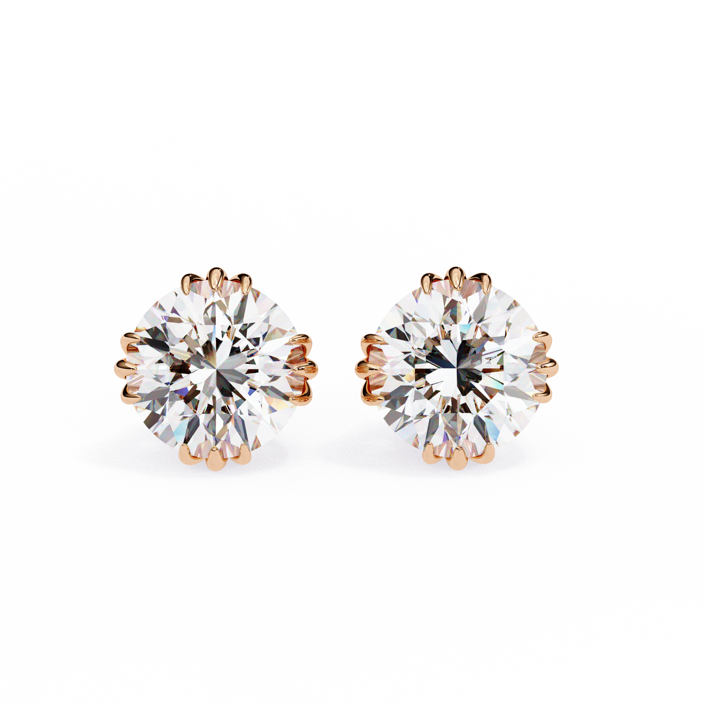 2.50 CT Round Cut Diamond Stud Earrings