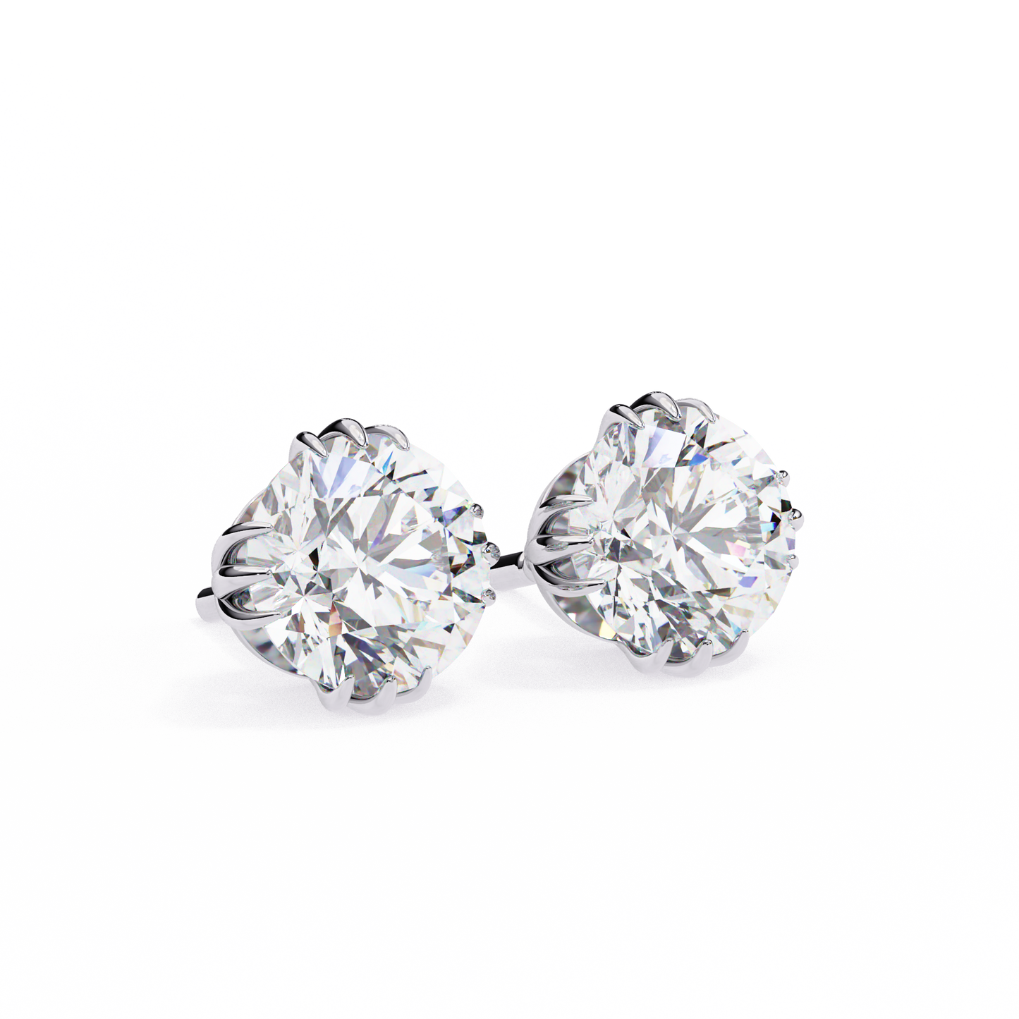 2.50 CT Round Cut Diamond Stud Earrings