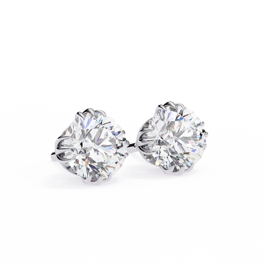 2.50 CT Round Cut Diamond Stud Earrings