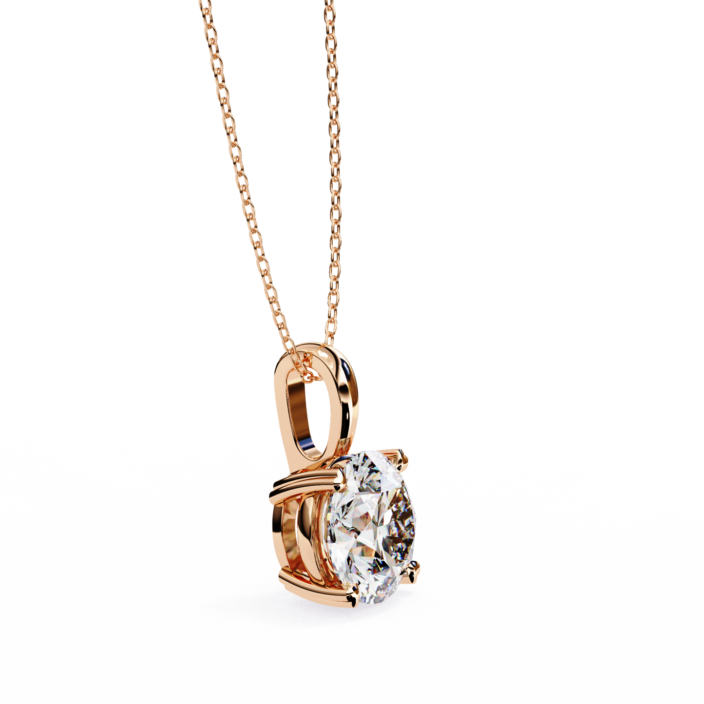 0.80  CT Round Cut Diamond Pendant