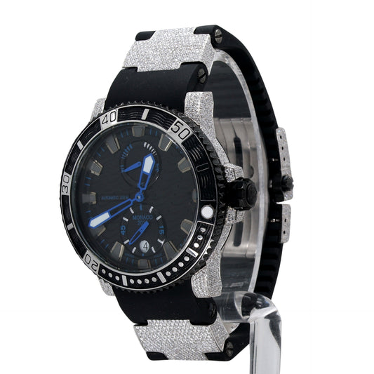 Black Dial Premium Quality Diamond Watch-Men - Ulight Jewels