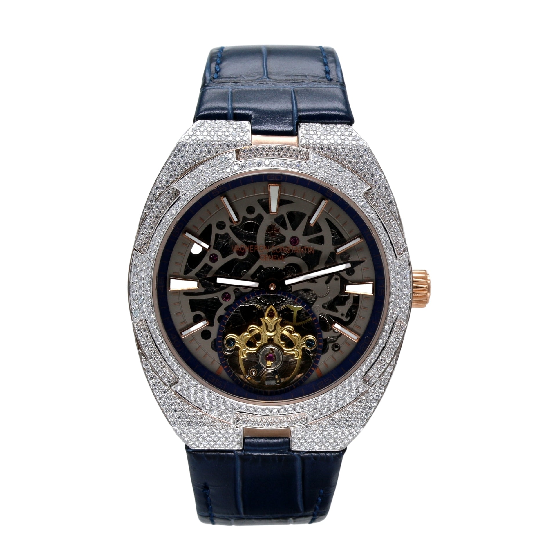 Brilliant Round Cut Diamond Studed Watch-Men - Ulight Jewels