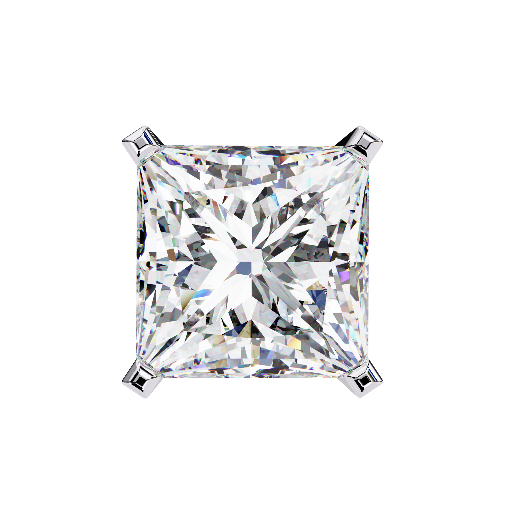 3.00 CT Princess Cut Diamond Stud Earrings - Ulight Jewels