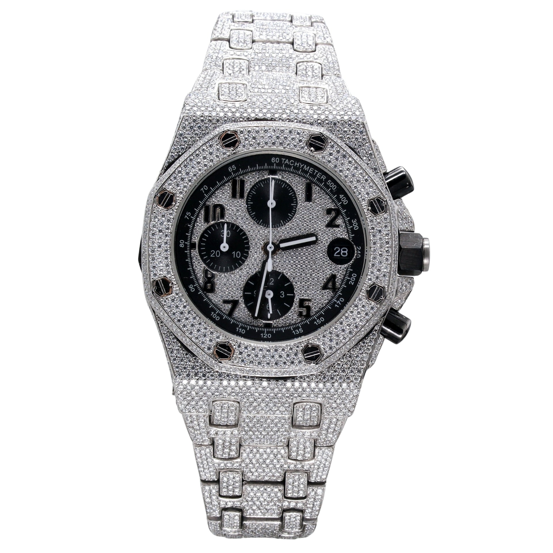 Iced Out Brilliant Round Cut Diamond Studded Hip Hop Watch - Ulight Jewels