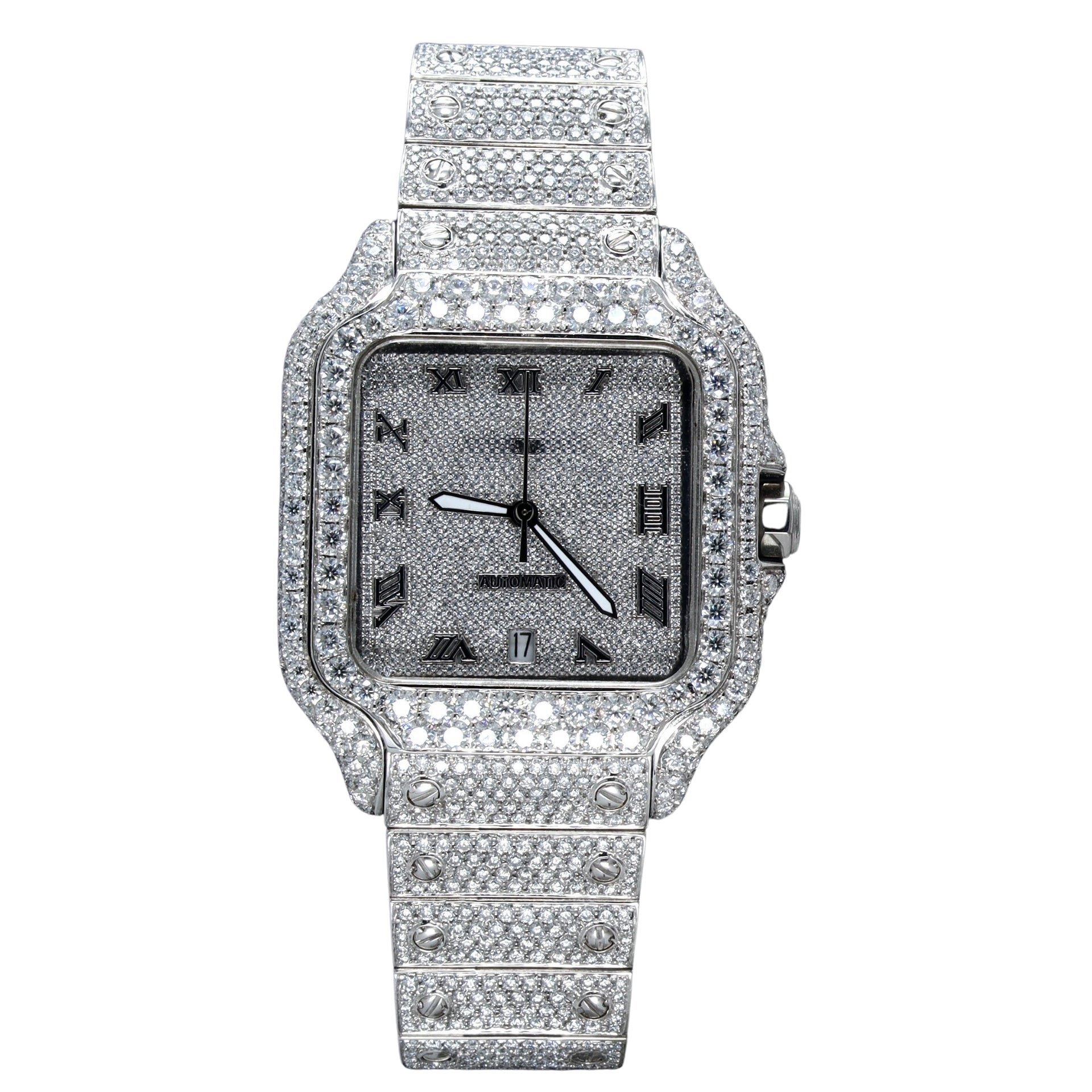 Square Dial Iced Out Diamond Watch-Men - Ulight Jewels