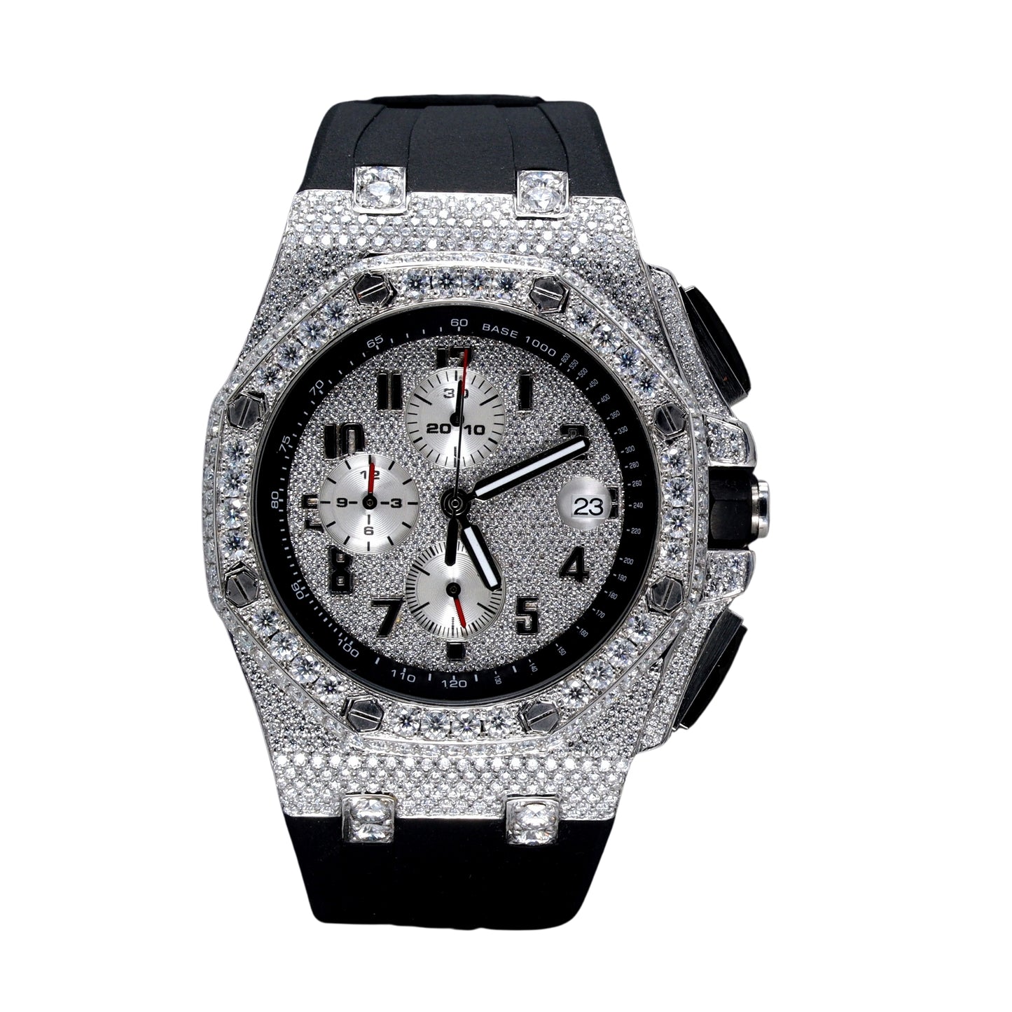 Attractive Iced Out Chrono Diamond Watch-Men - Ulight Jewels