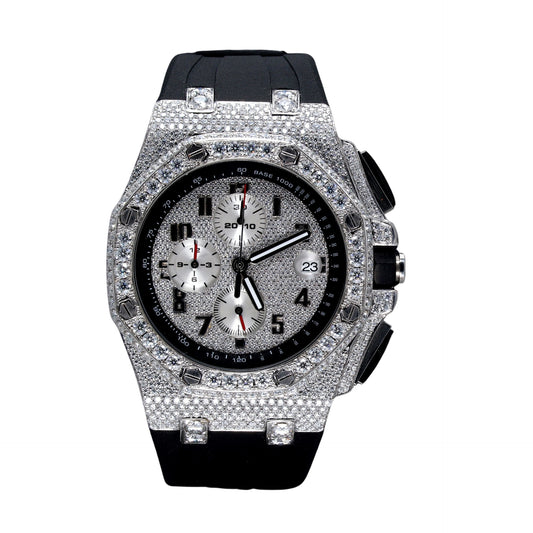 Attractive Iced Out Chrono Diamond Watch-Men - Ulight Jewels