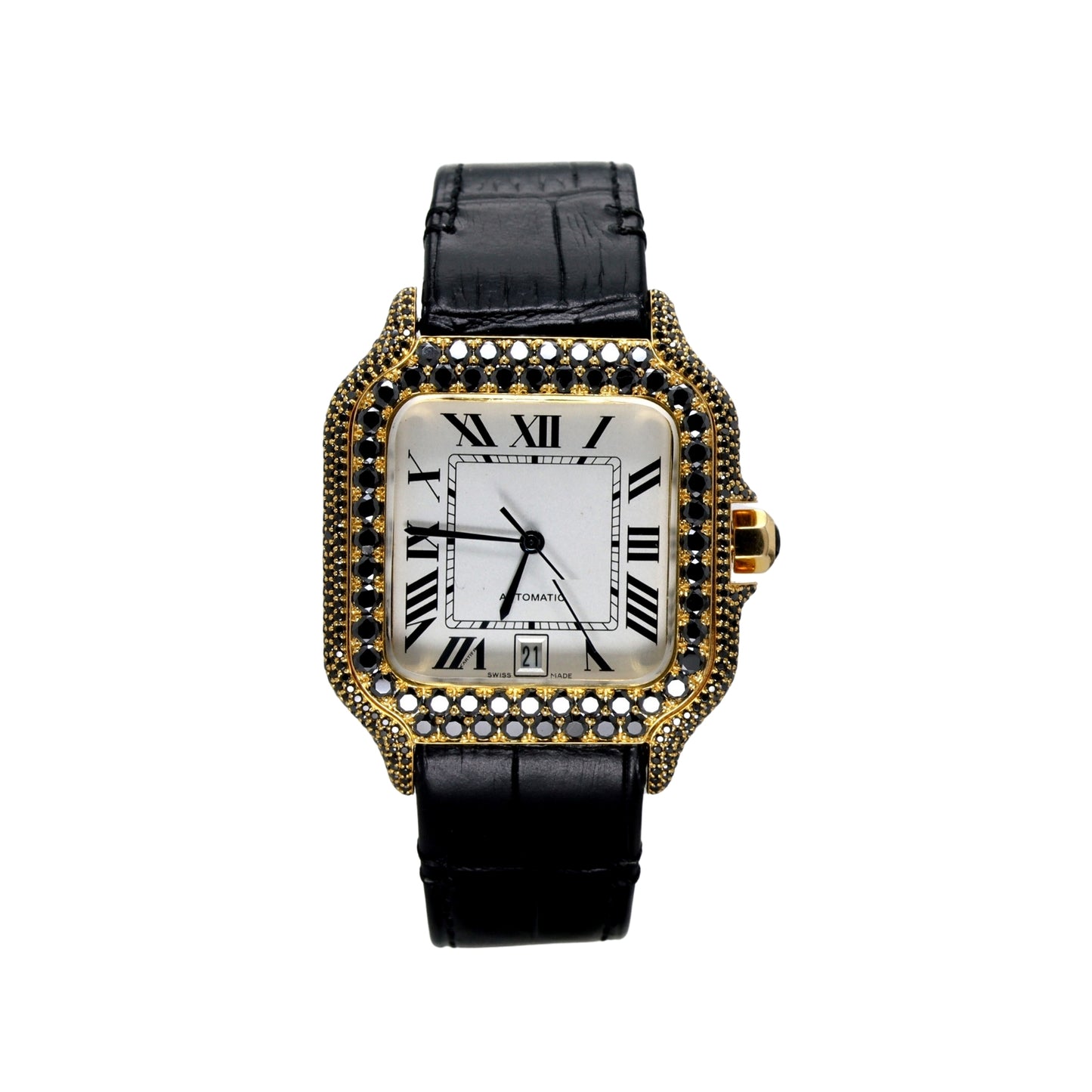 10K Gold Automatic Santos Diamond Watch - Ulight Jewels