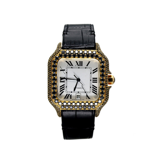 10K Gold Automatic Santos Diamond Watch - Ulight Jewels