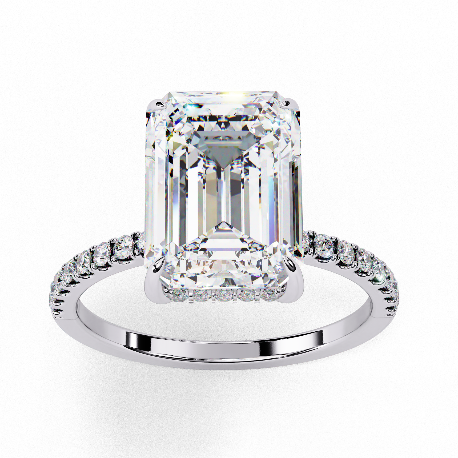 2.50 Carat Emerald Cut Diamond Engagement Ring - Ulight Jewels