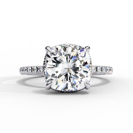 4.50  CT Cushion Cut Diamond Wedding Rings - Ulight Jewels