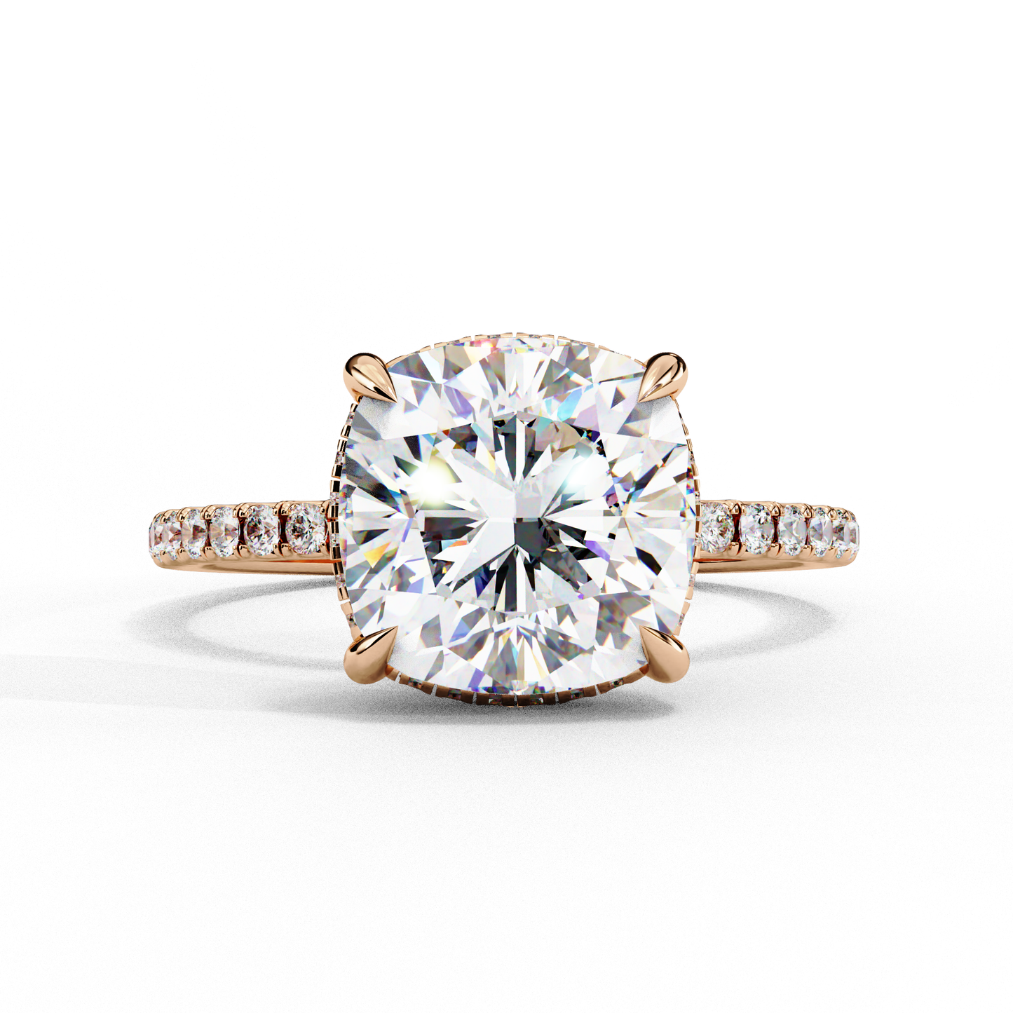 4.50  CT Cushion Cut Diamond Wedding Rings