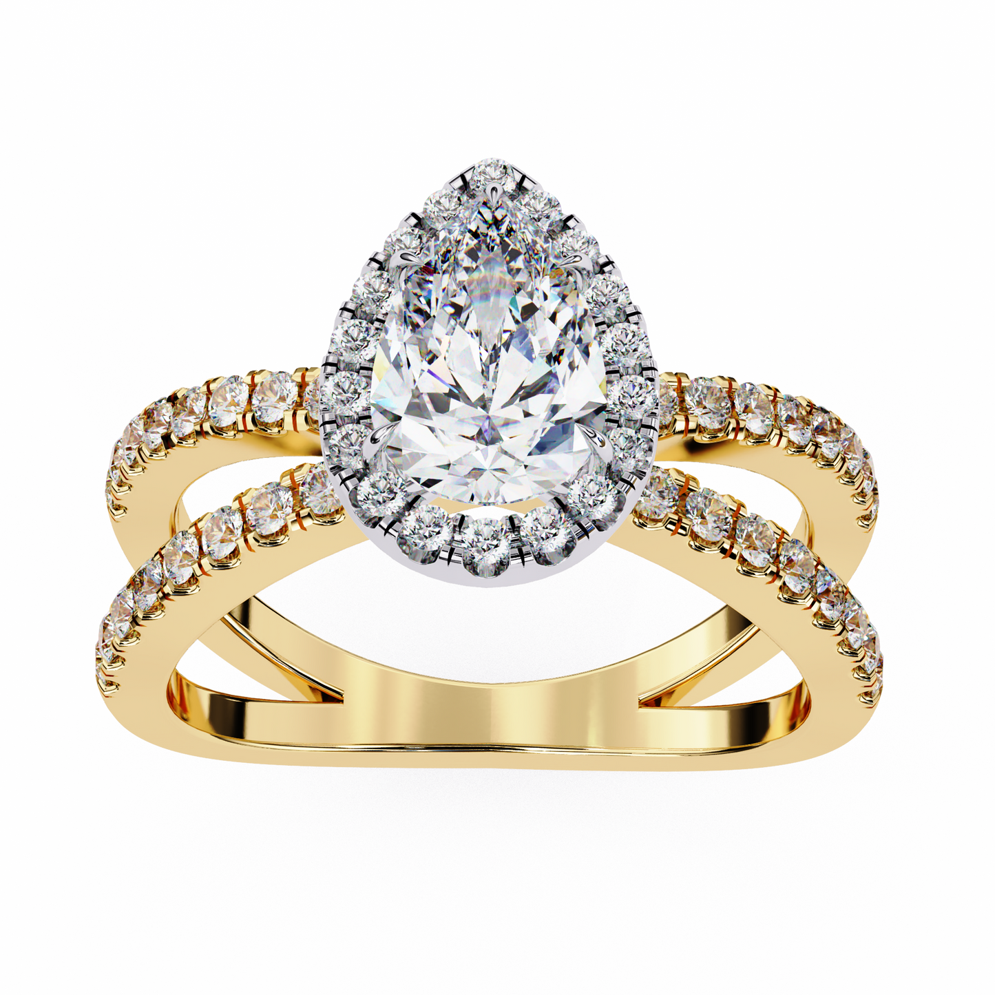 1.75 CT Pear Cut Diamond Engagement Ring