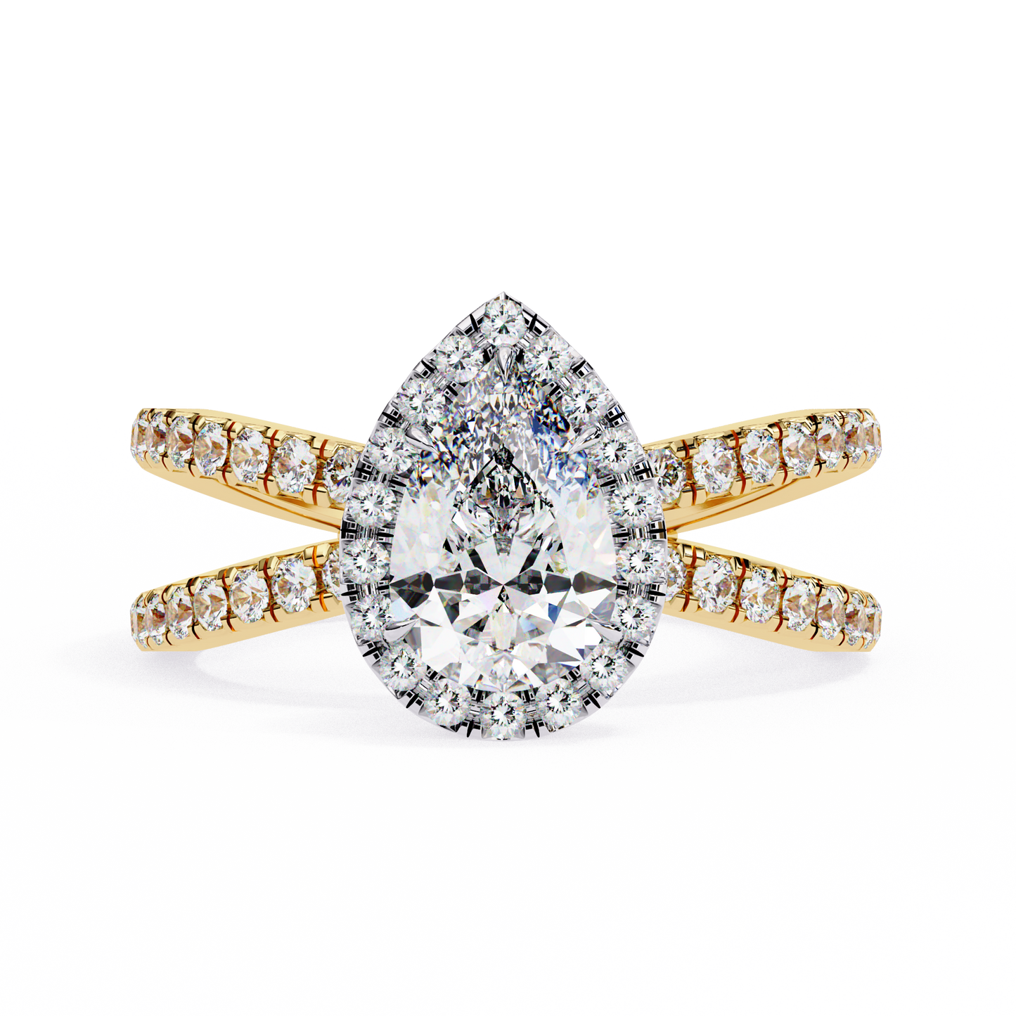 1.75 CT Pear Cut Diamond Engagement Ring