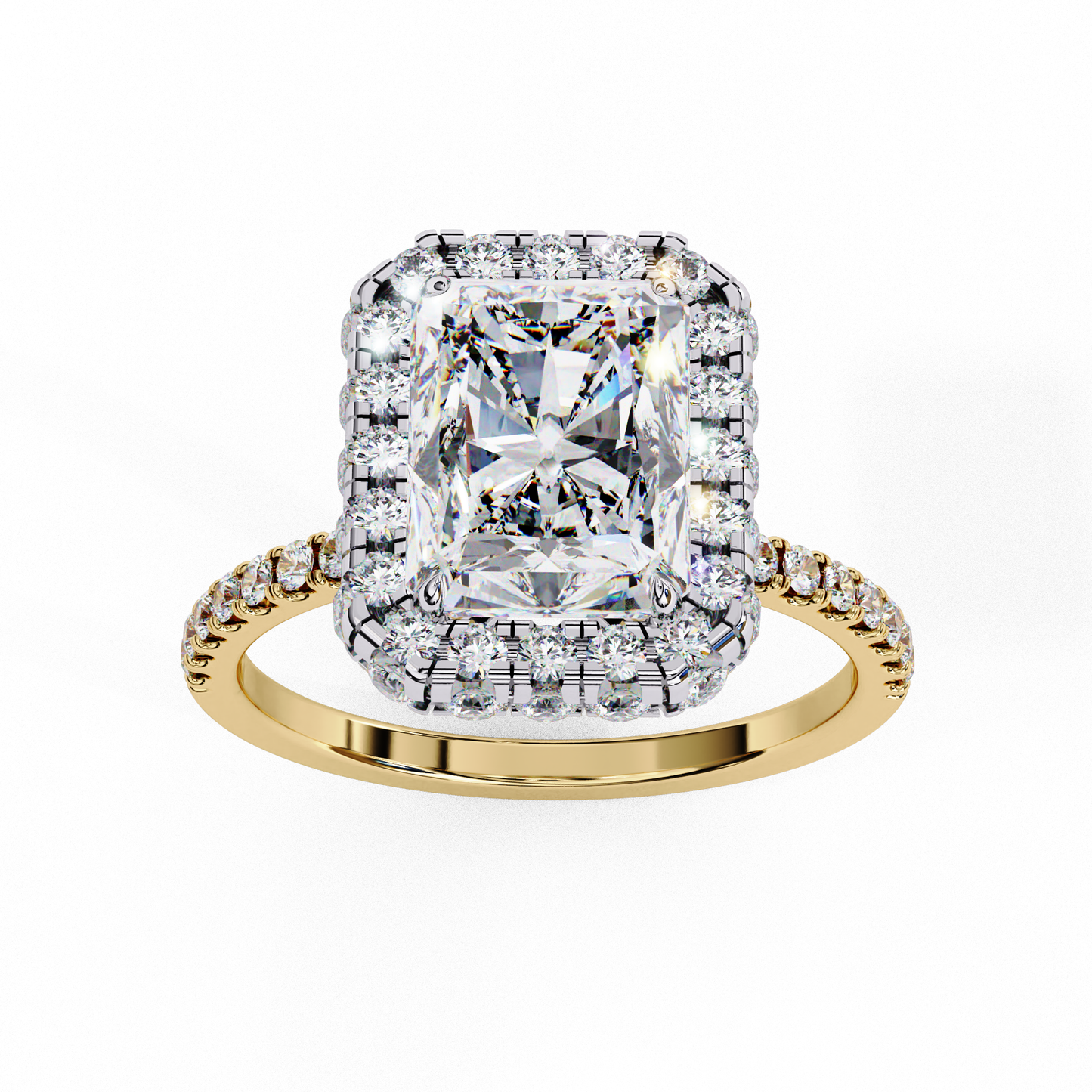 2.00 CT RADIANT  Cut Diamond Engagement Ring