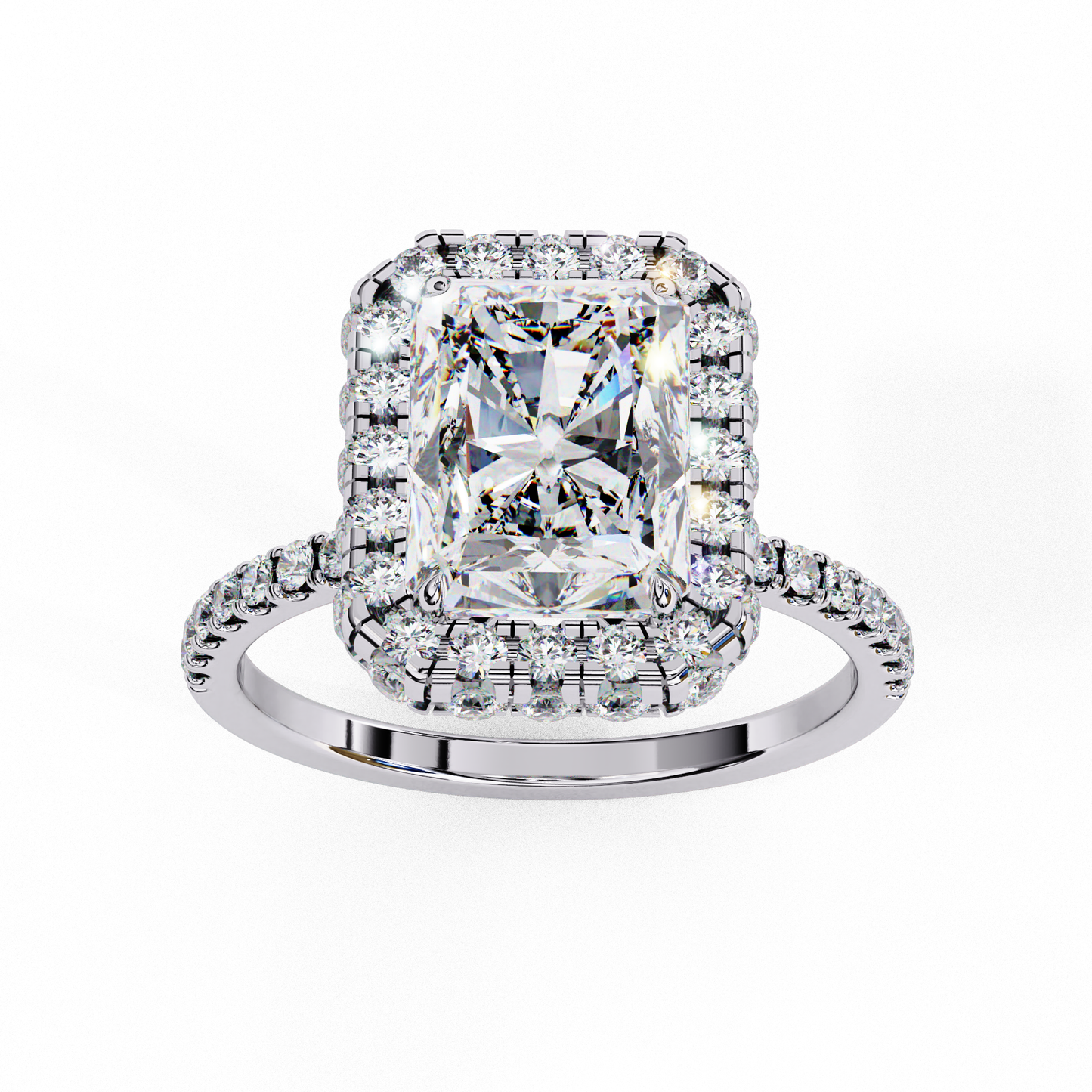 2.00 CT RADIANT  Cut Diamond Engagement Ring