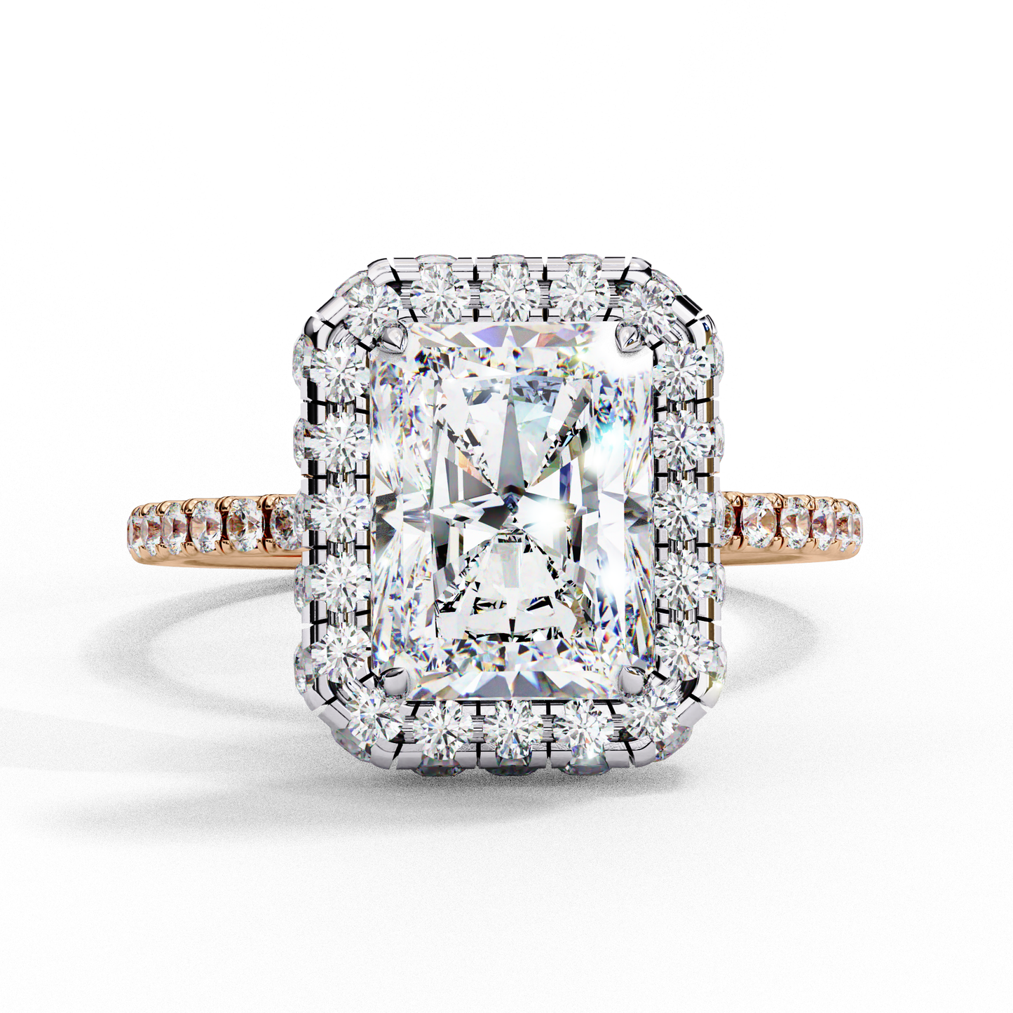 2.00 CT RADIANT  Cut Diamond Engagement Ring