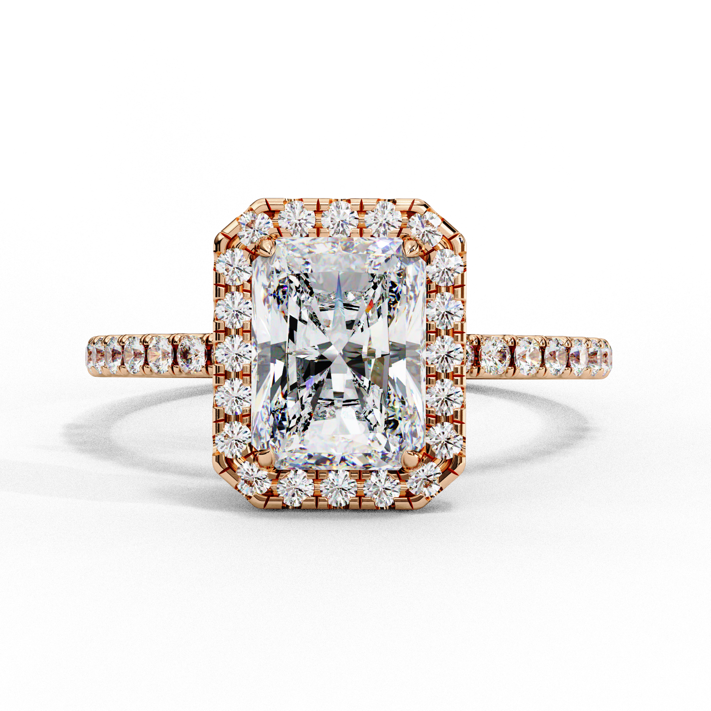 1.75  CT  Radiant Cut Diamond Engagement Ring