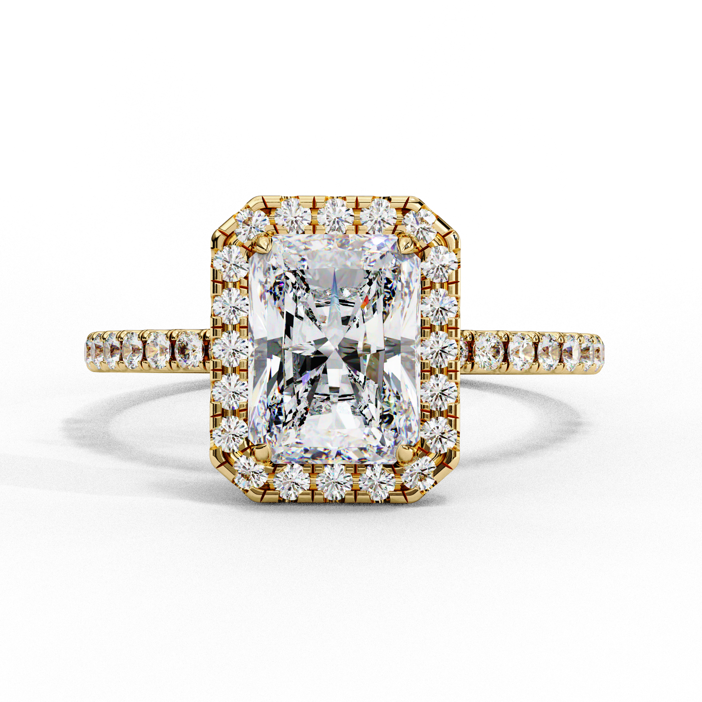 1.75  CT  Radiant Cut Diamond Engagement Ring