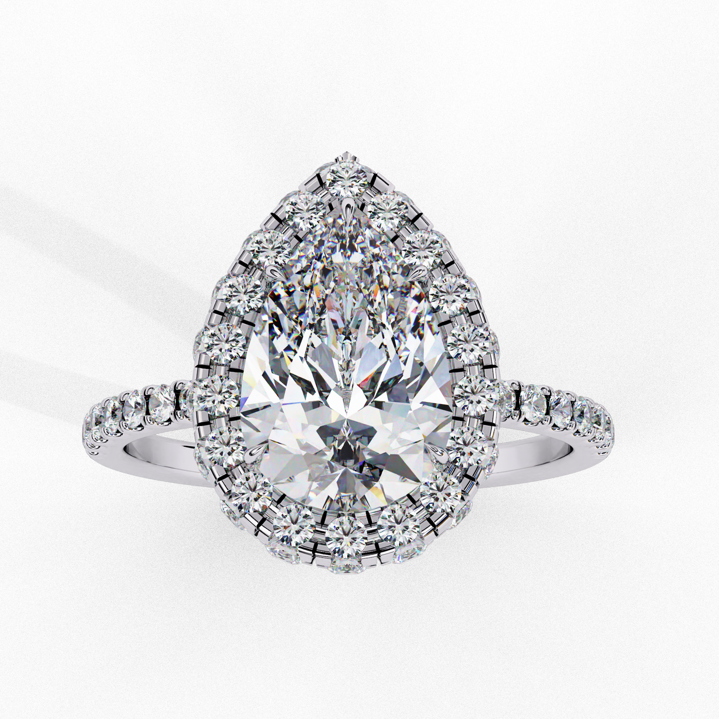 2.25  CT Pear Cut Diamond Engagement Ring