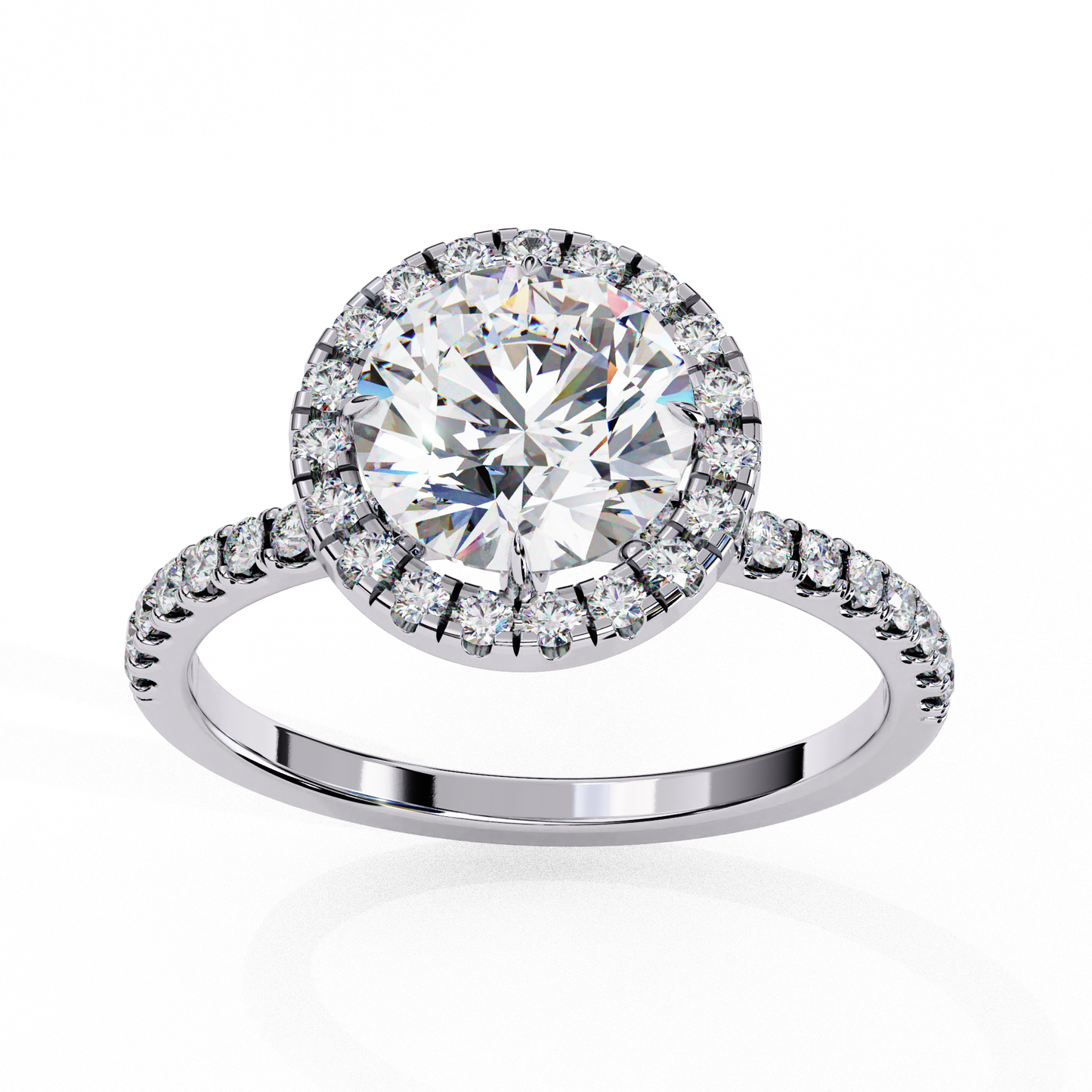 1.75   CT Round Cut Diamond Engagement Ring