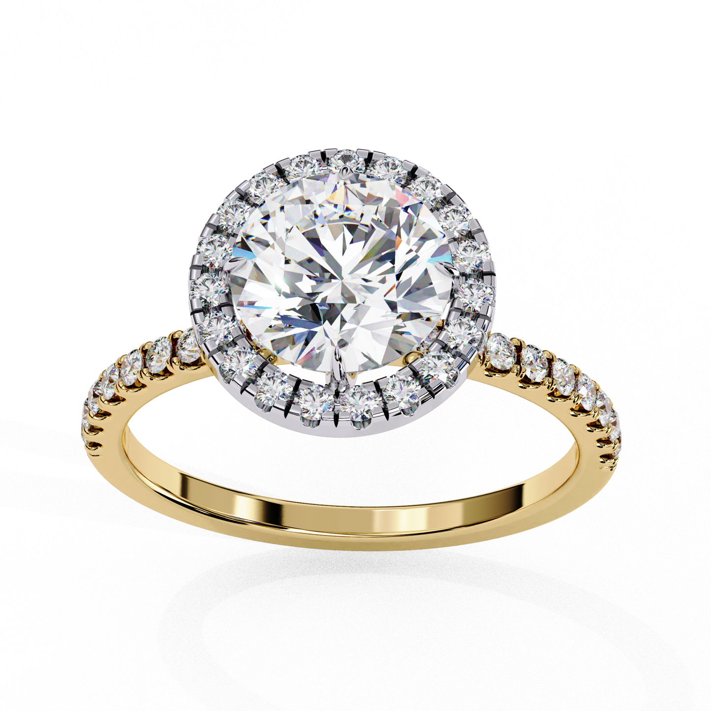 1.75   CT Round Cut Diamond Engagement Ring