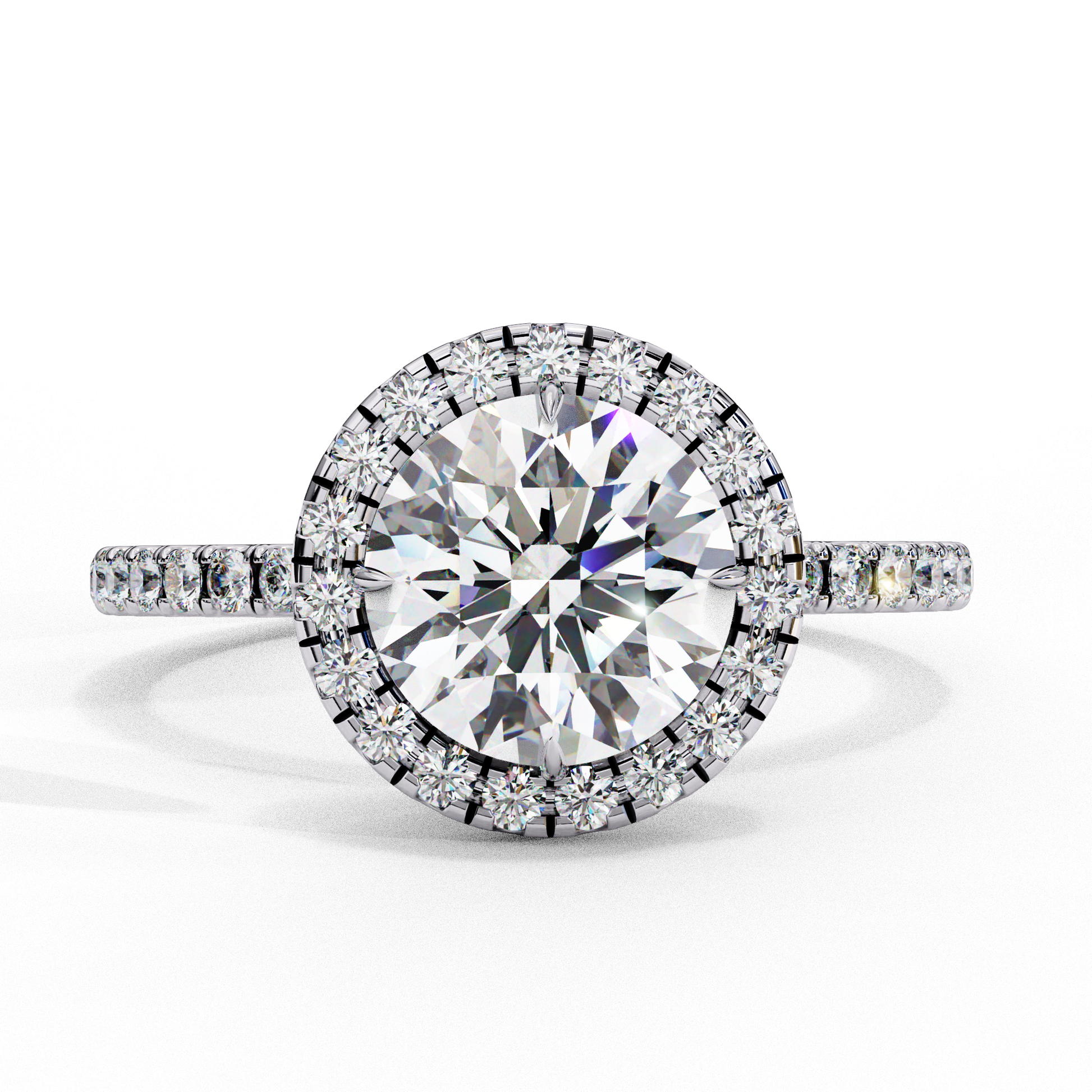 1.75   CT Round Cut Diamond Engagement Ring - Ulight Jewels