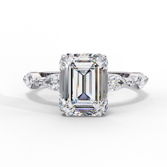 2.00 CT EMERALD Cut Diamond Engagement Ring - Ulight Jewels