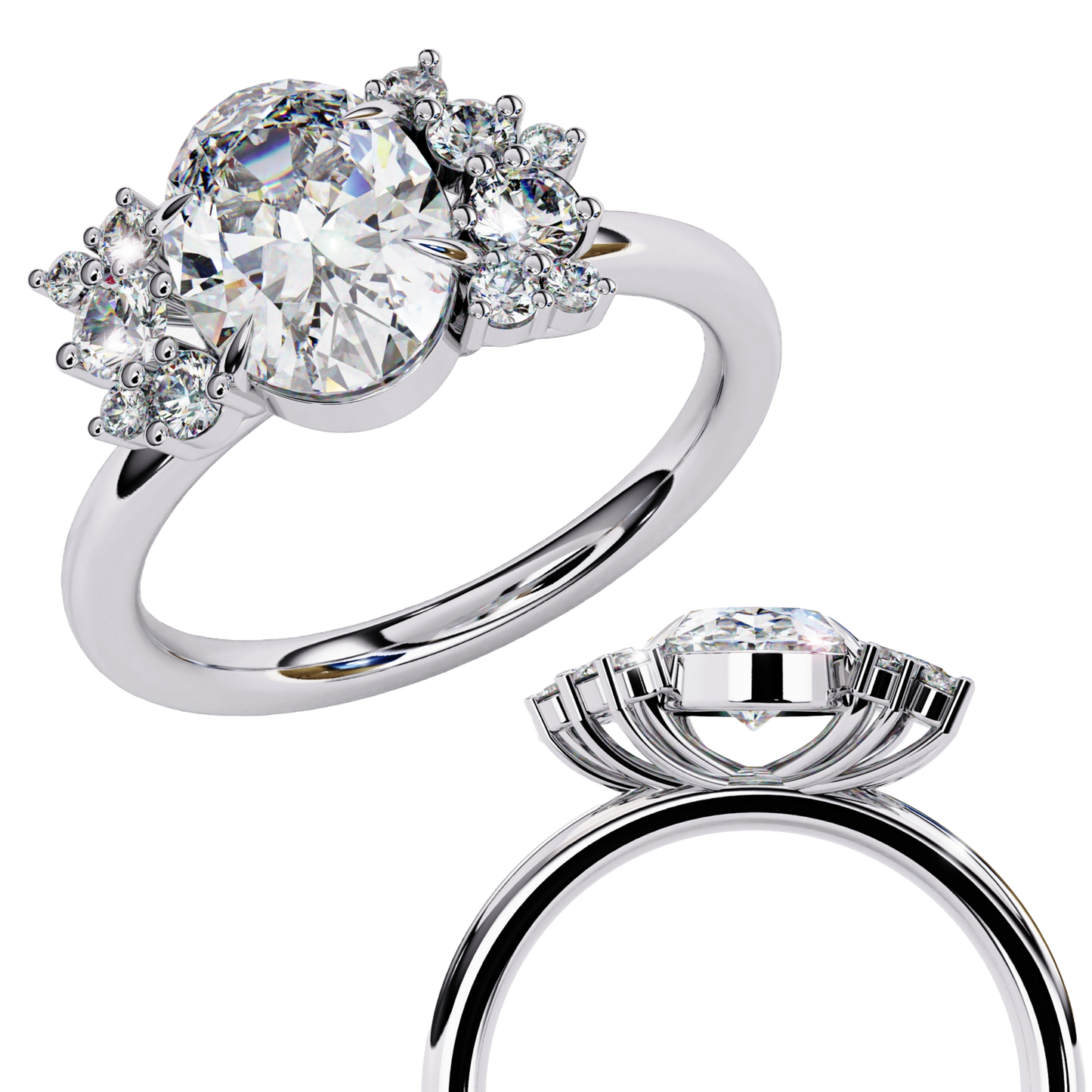 1.25 CT Oval Cut Diamond Engagement Ring