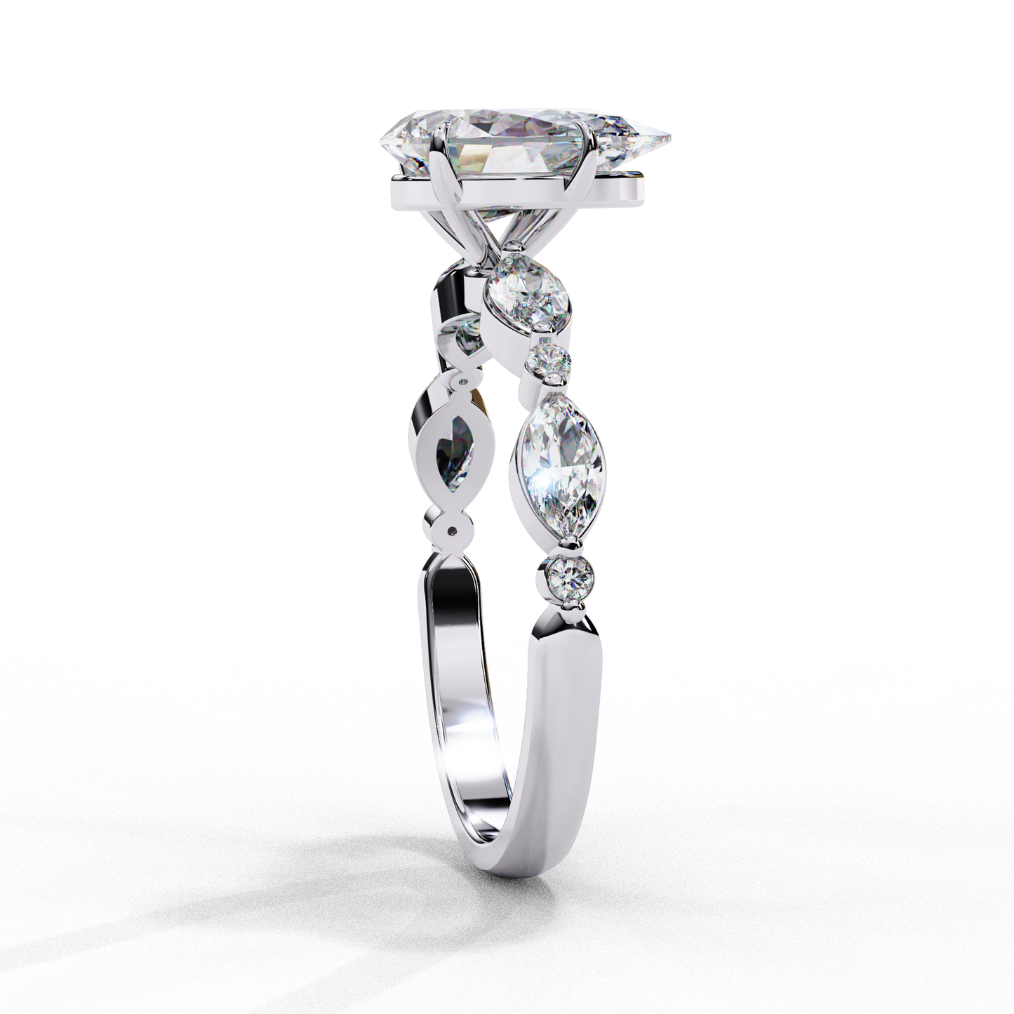 1.25 CT Pear Cut Diamond Engagement Ring