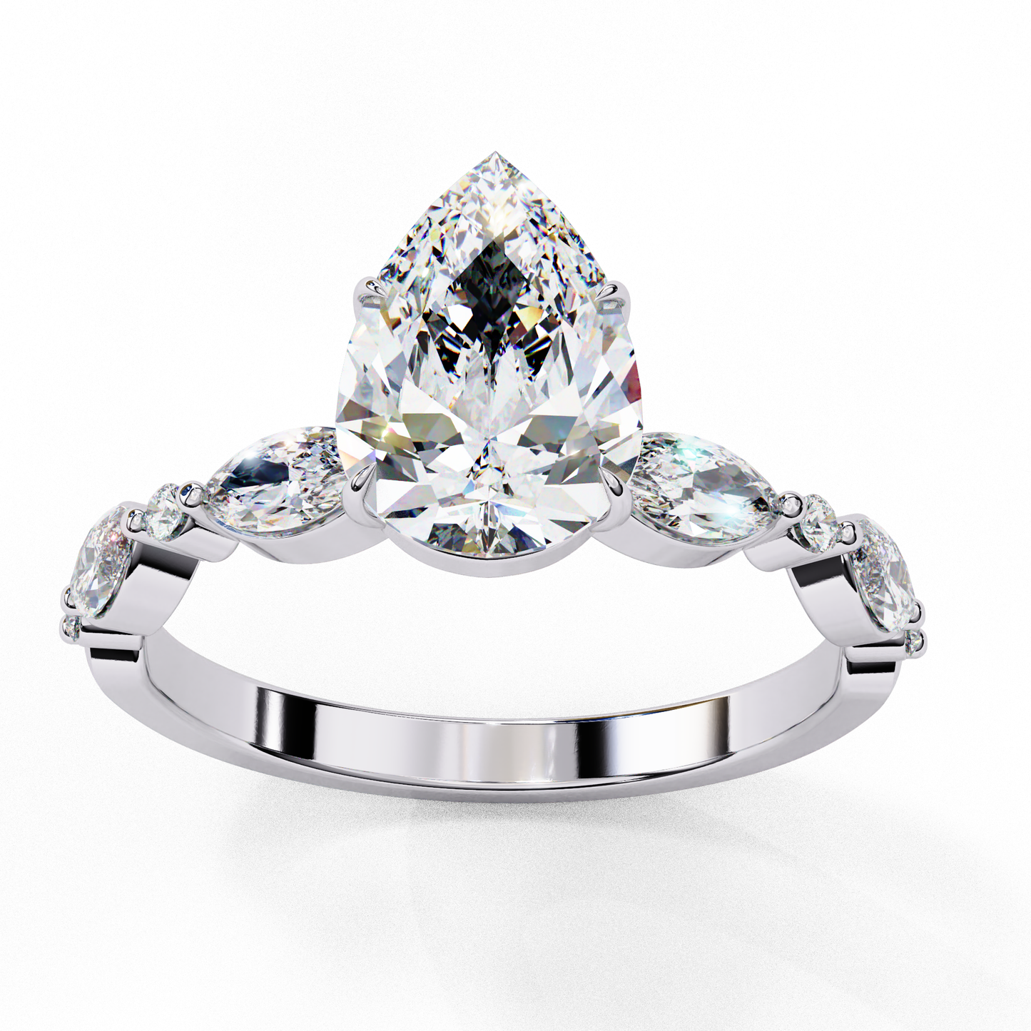 1.25 CT Pear Cut Diamond Engagement Ring