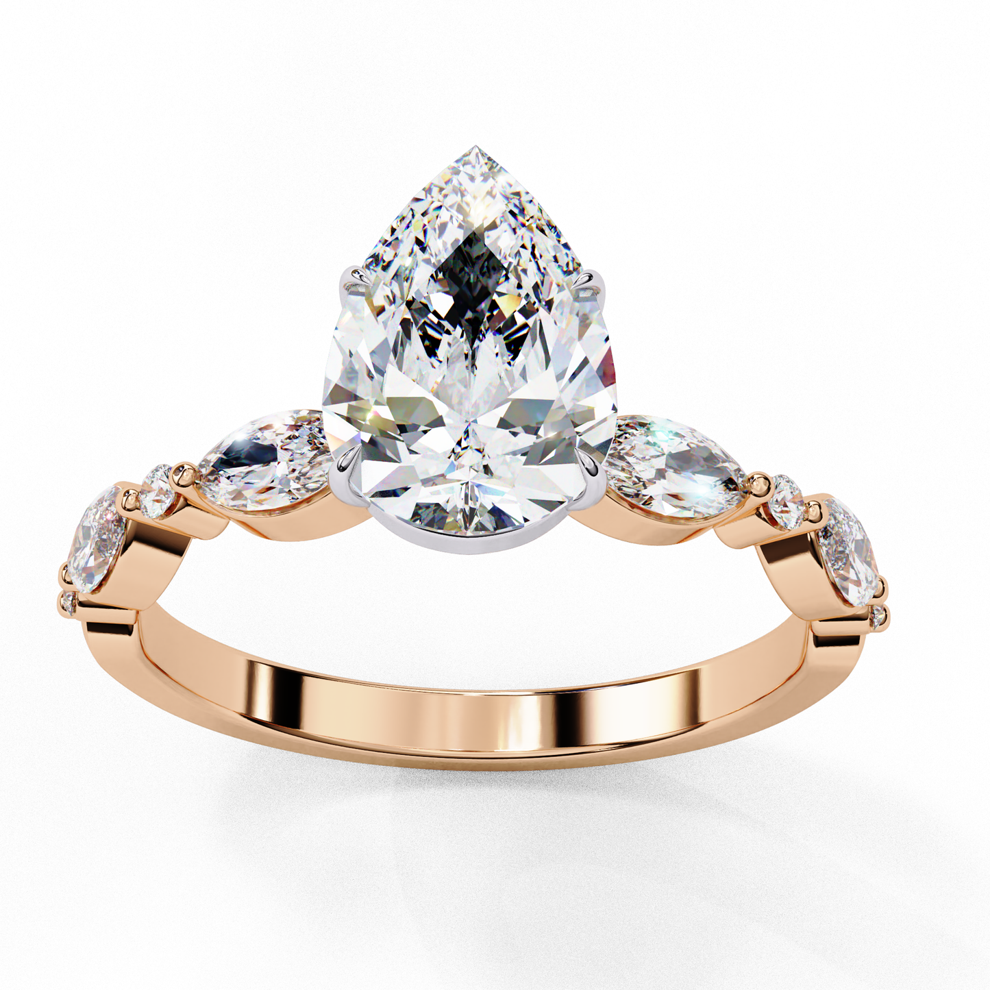 1.25 CT Pear Cut Diamond Engagement Ring