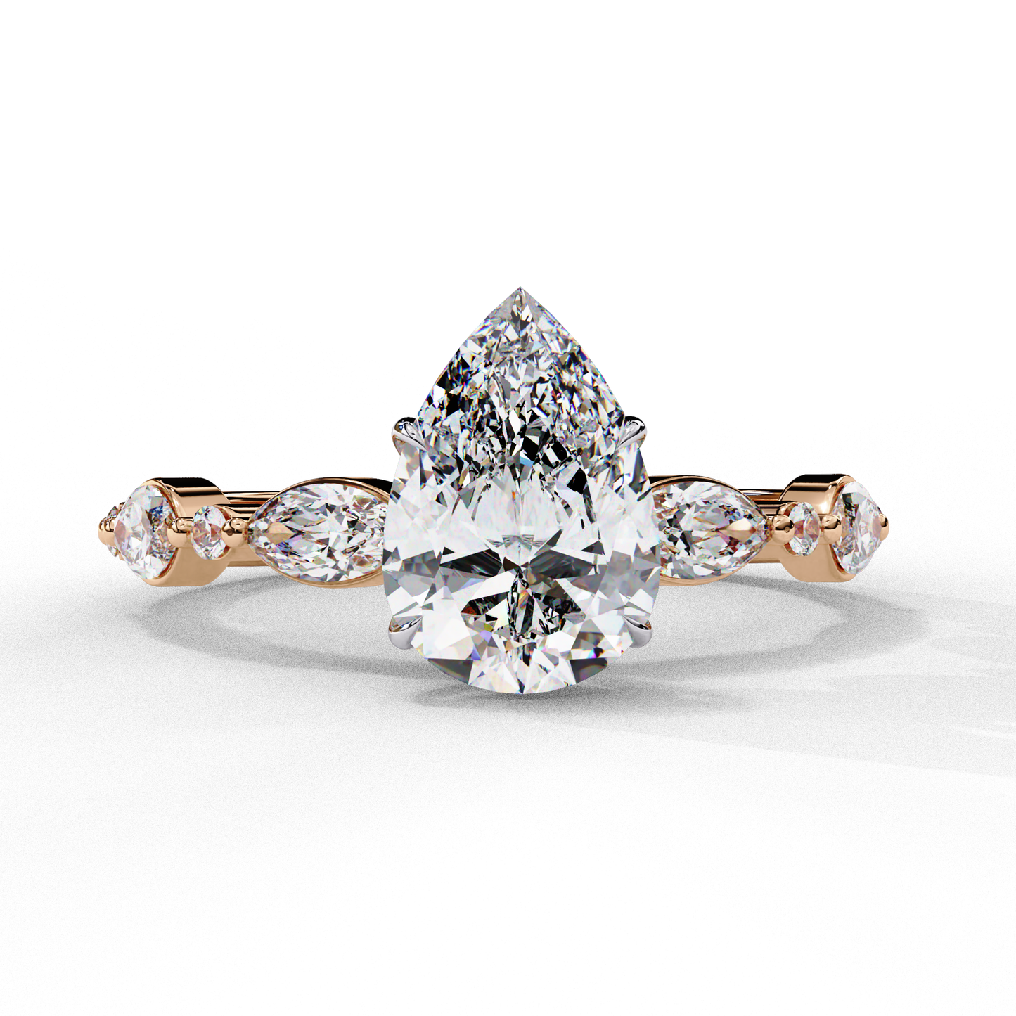 1.25 CT Pear Cut Diamond Engagement Ring