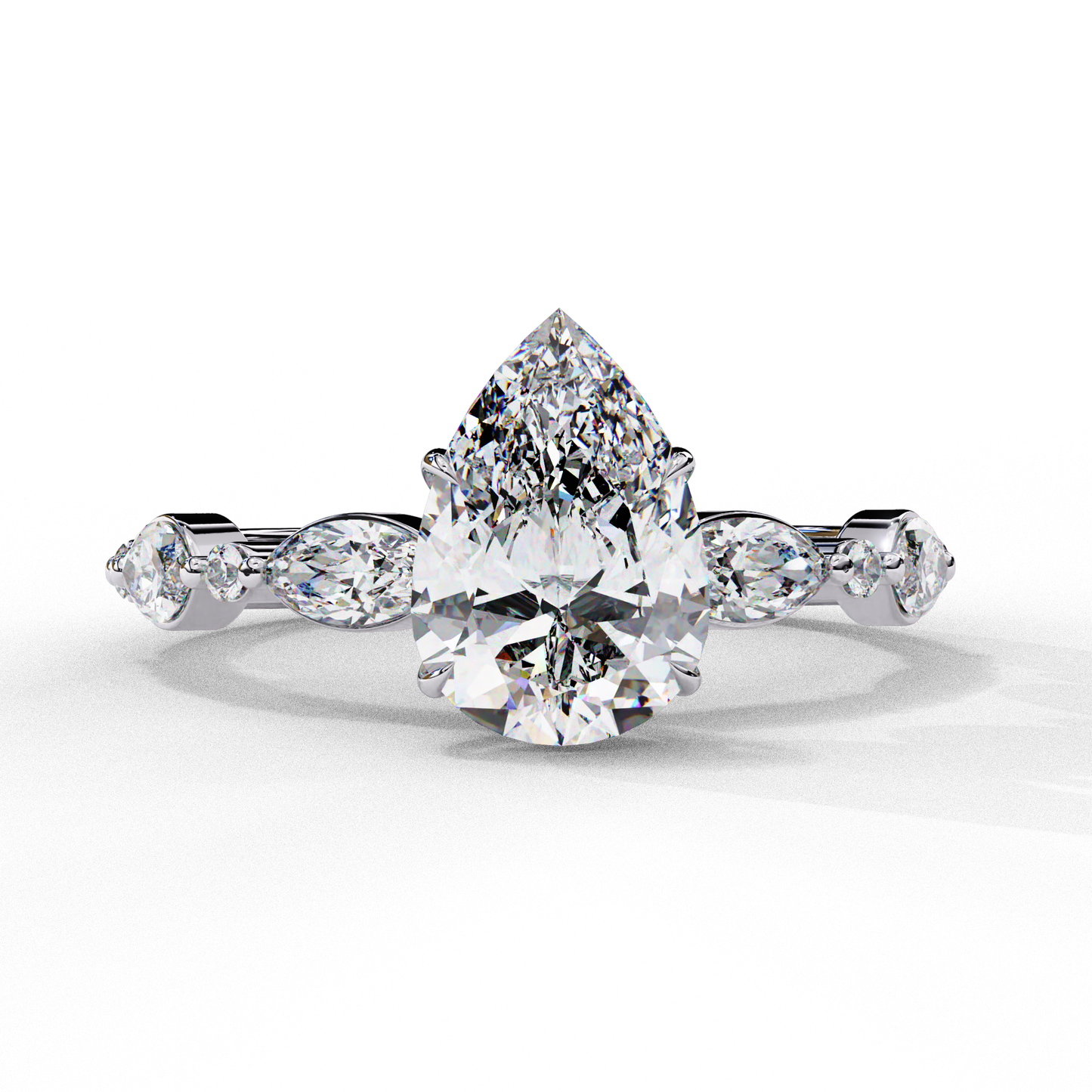 1.25 CT Pear Cut Diamond Engagement Ring - Ulight Jewels